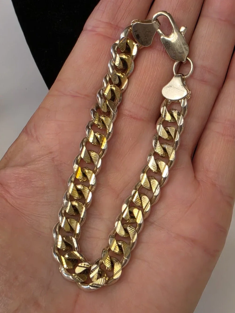 Men's 925 Sterling Silver 10MM Italian Curb Cuban Chain Link Bracelet 8